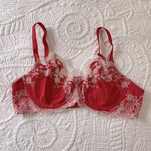 Wacoal Midnight red lace underwire bra